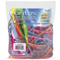 colorful rubber bands file folders